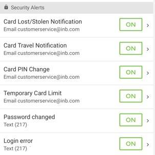 security alerts choices