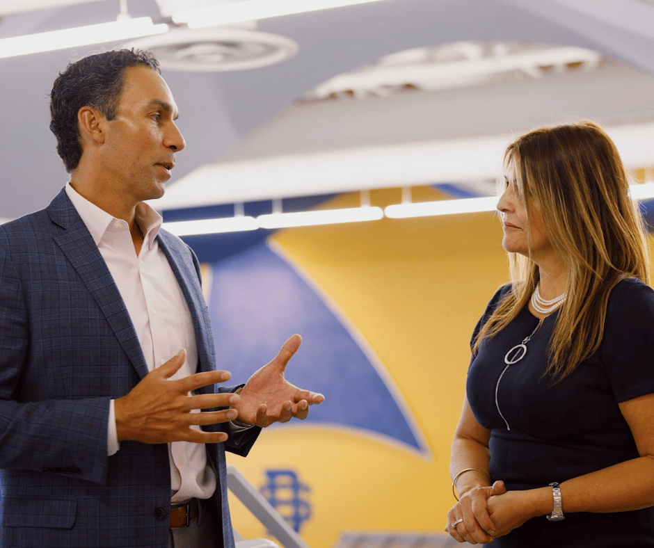 Gaby Cioli talks to a customer