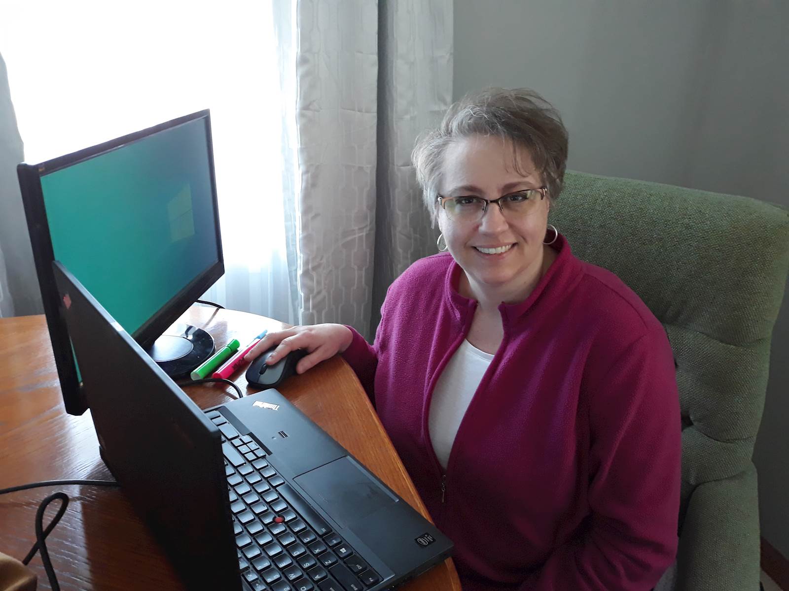 Vickie Wall working from home