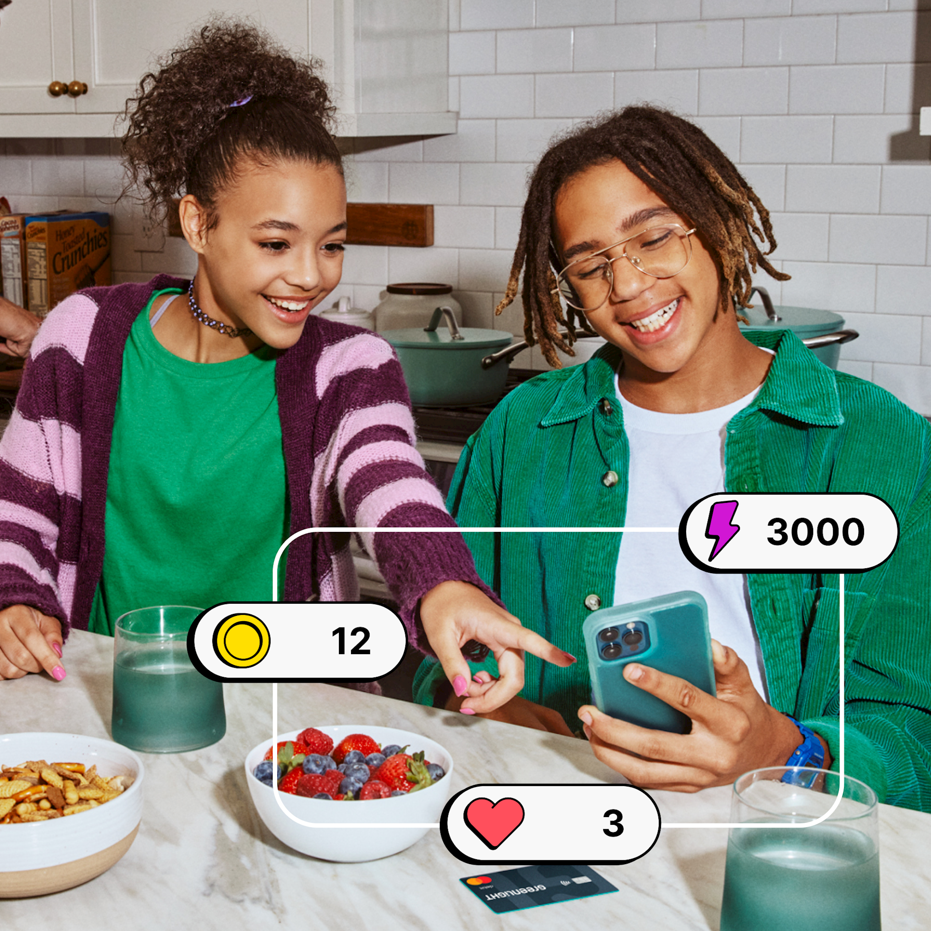 Two children playing Level Up