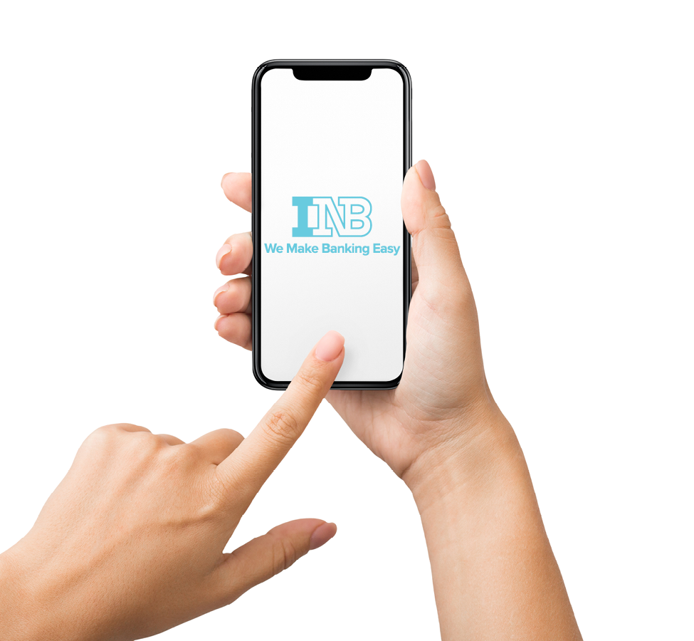 INB log in on phone screen