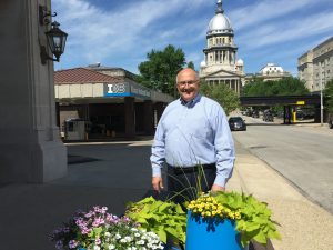 Chris Parks standing in front of INB Building