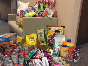 Items collected and donated to the Sangamon County Animal Control
