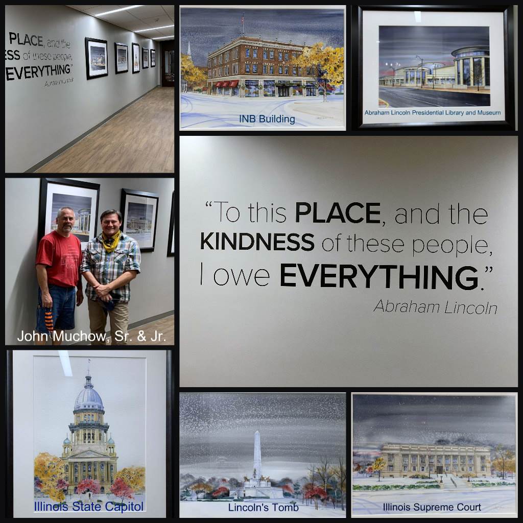 Different Springfield buildings painted by one person