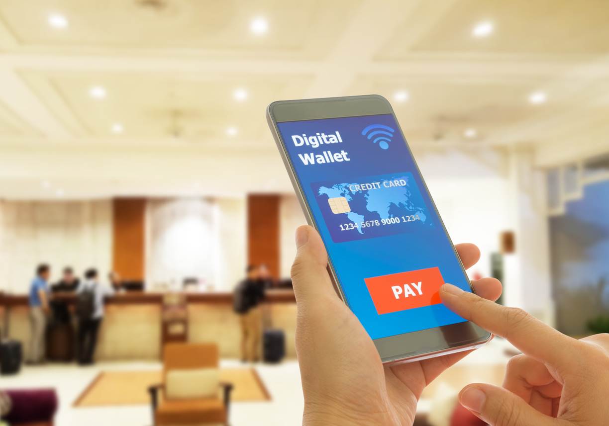 Paying for your hotel with your card in a digital wallet