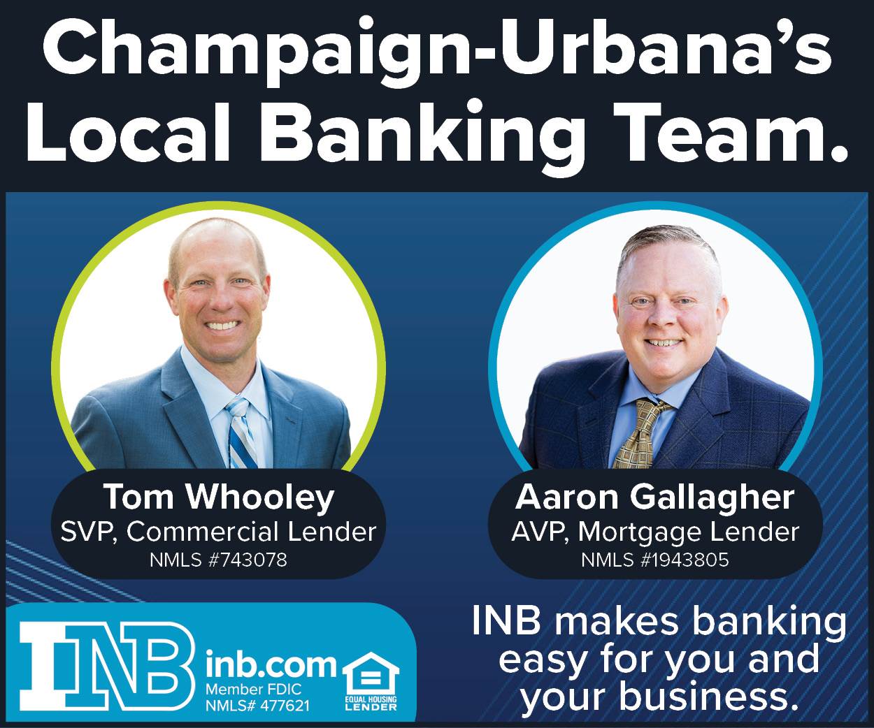 Champaign bankers Tom Whooley and Aaron Gallagher