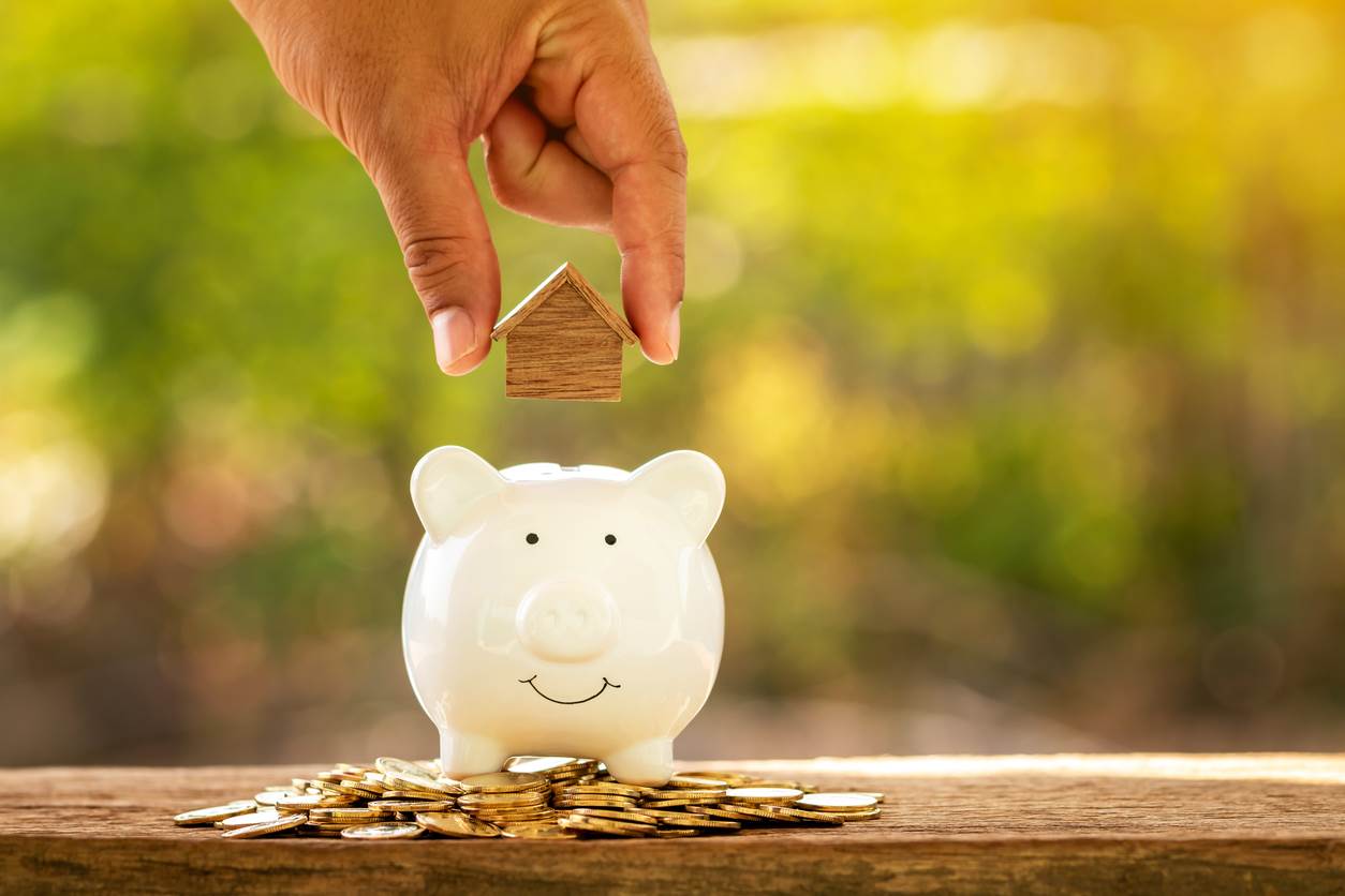 Piggy bank with a house