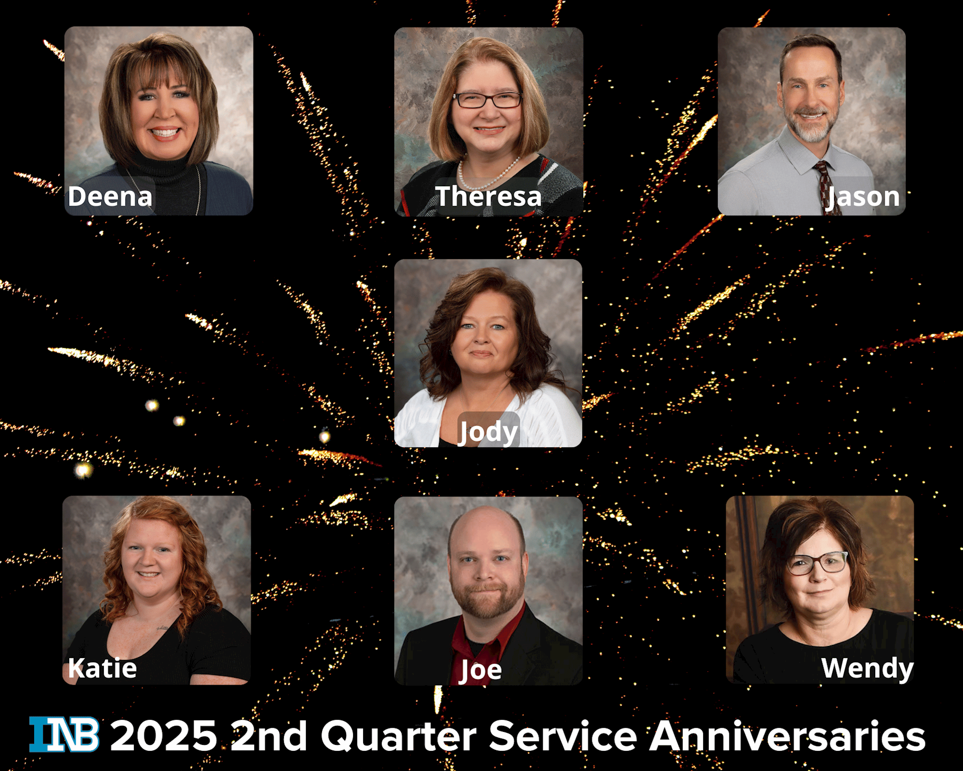 Photos employees celebrating their service anniversaries