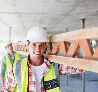 young man on construction site