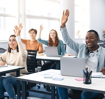 adult students in college classroom